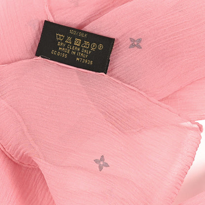 Louis Vuitton Silk Sheer Monogram Scarf Pink 3 of 3