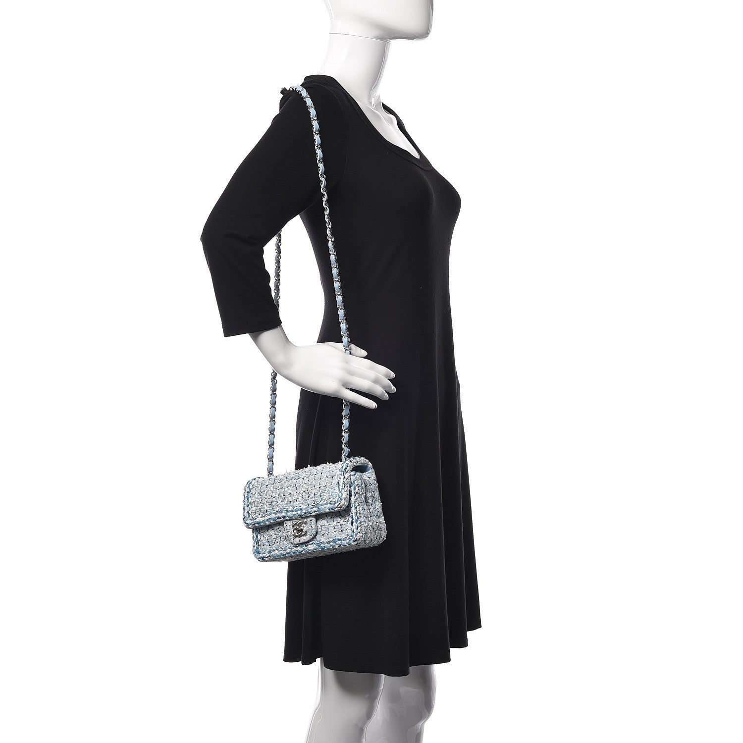 Chanel Tweed Braid Mini Flap Blue White Navy 2 of 11