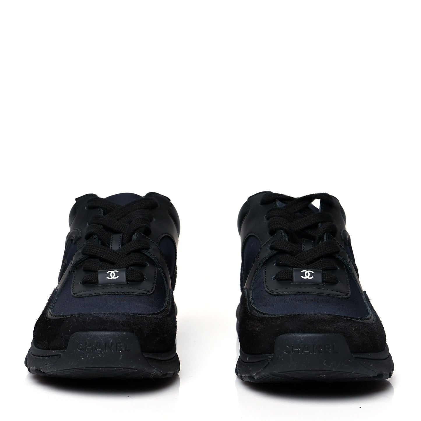 Toile Suede Calfskin CC Sneakers 37 Black
