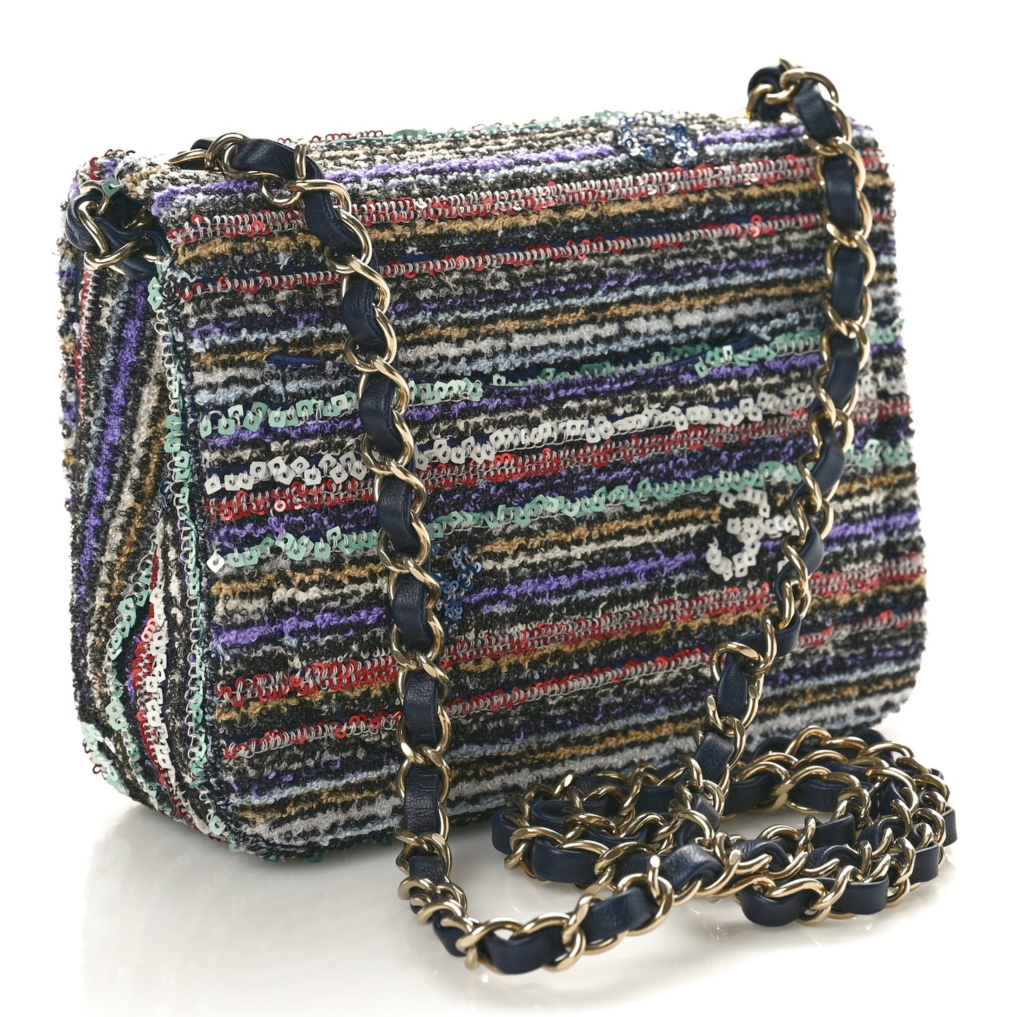 Mixed Fibers Sequin Quilted Mini Flap Multicolor