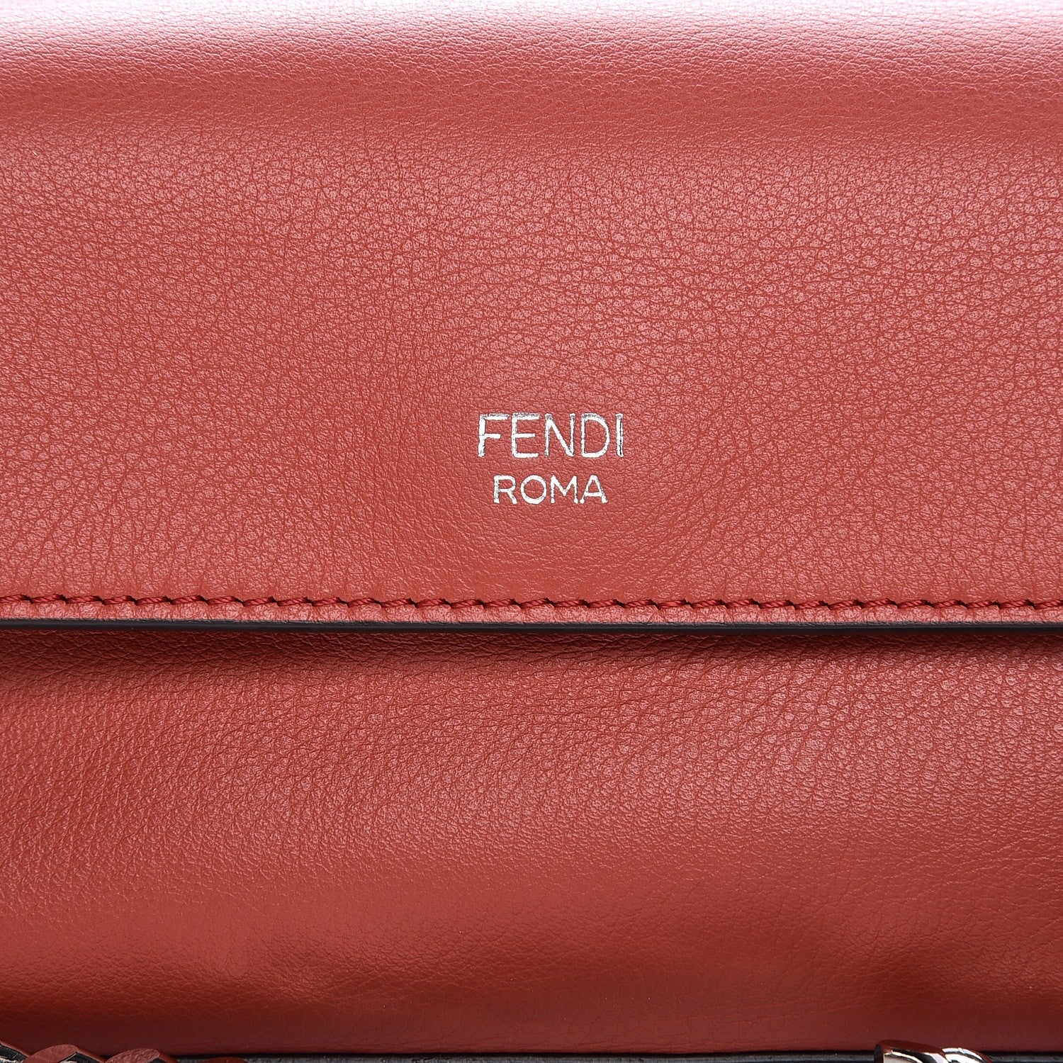 Fendi Vitello Dolce Monster Eyes Studded Micro Double Baguette Carbone White Multicolor 10 of 11