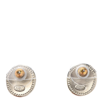 Chanel Crystal CC Round Earrings Gold 4 of 5
