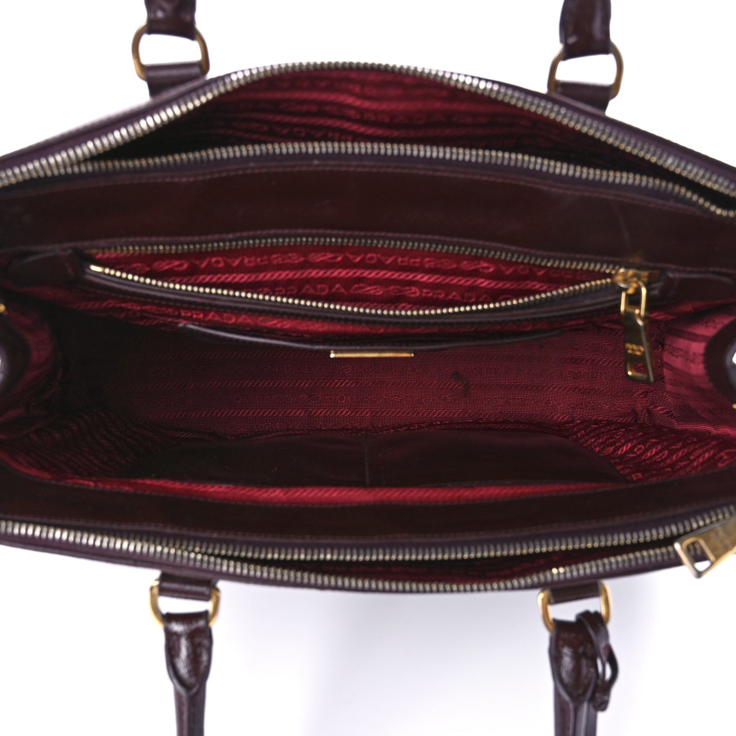 Saffiano Lux Large Galleria Double Zip Tote Granato