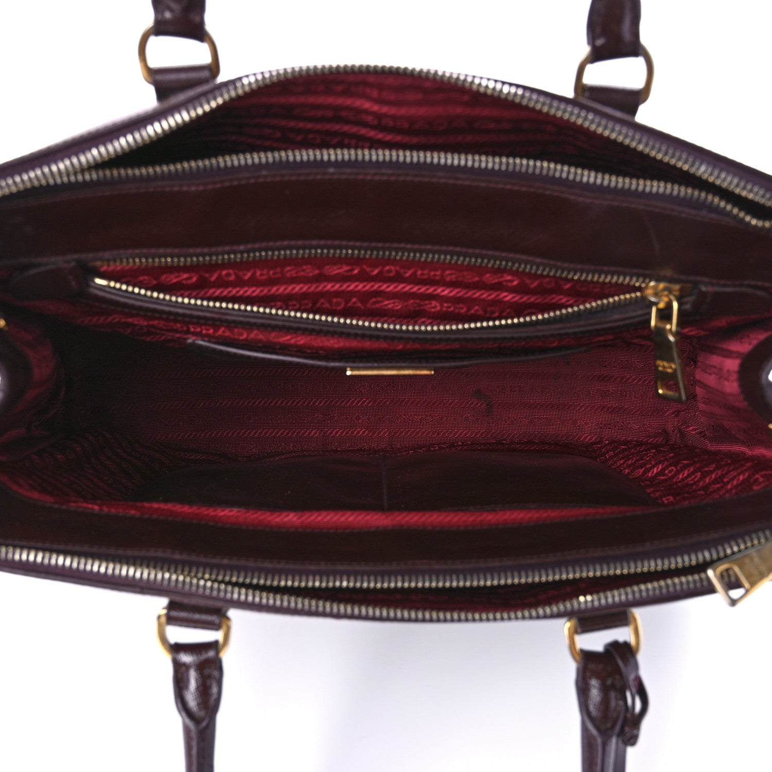 Prada Saffiano Lux Large Galleria Double Zip Tote Granato 4 of 11
