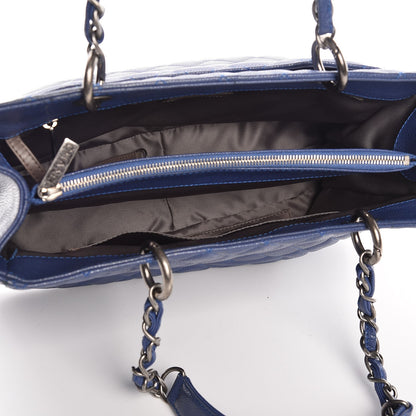 Chanel Caviar Quilted Grand Shopping Tote GST Dark Blue 5 of 9