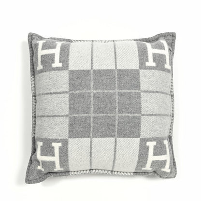 Hermes Wool Cashmere Avalon III Pillow PM Ecru Gris Clair 2 of 3