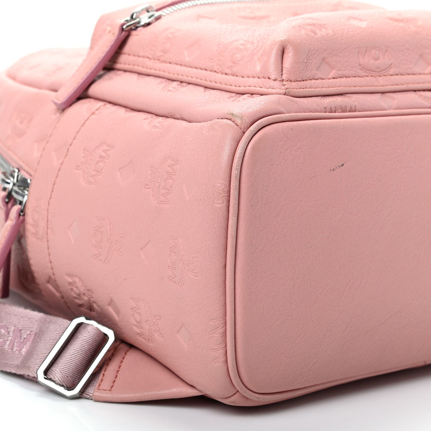 MCM Calfskin Ottomar Monogram Small Backpack Pink 6 of 10