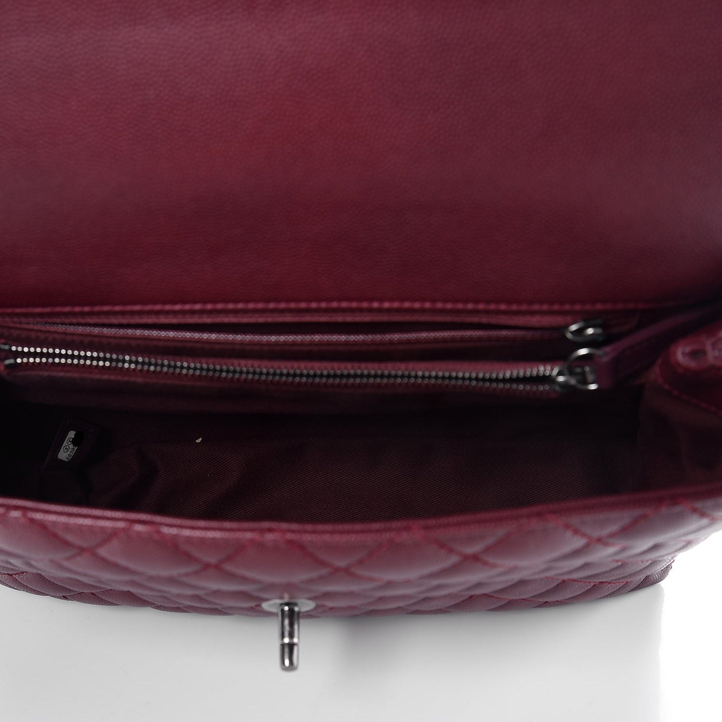 Caviar Quilted Medium Coco Handle Flap Burgundy