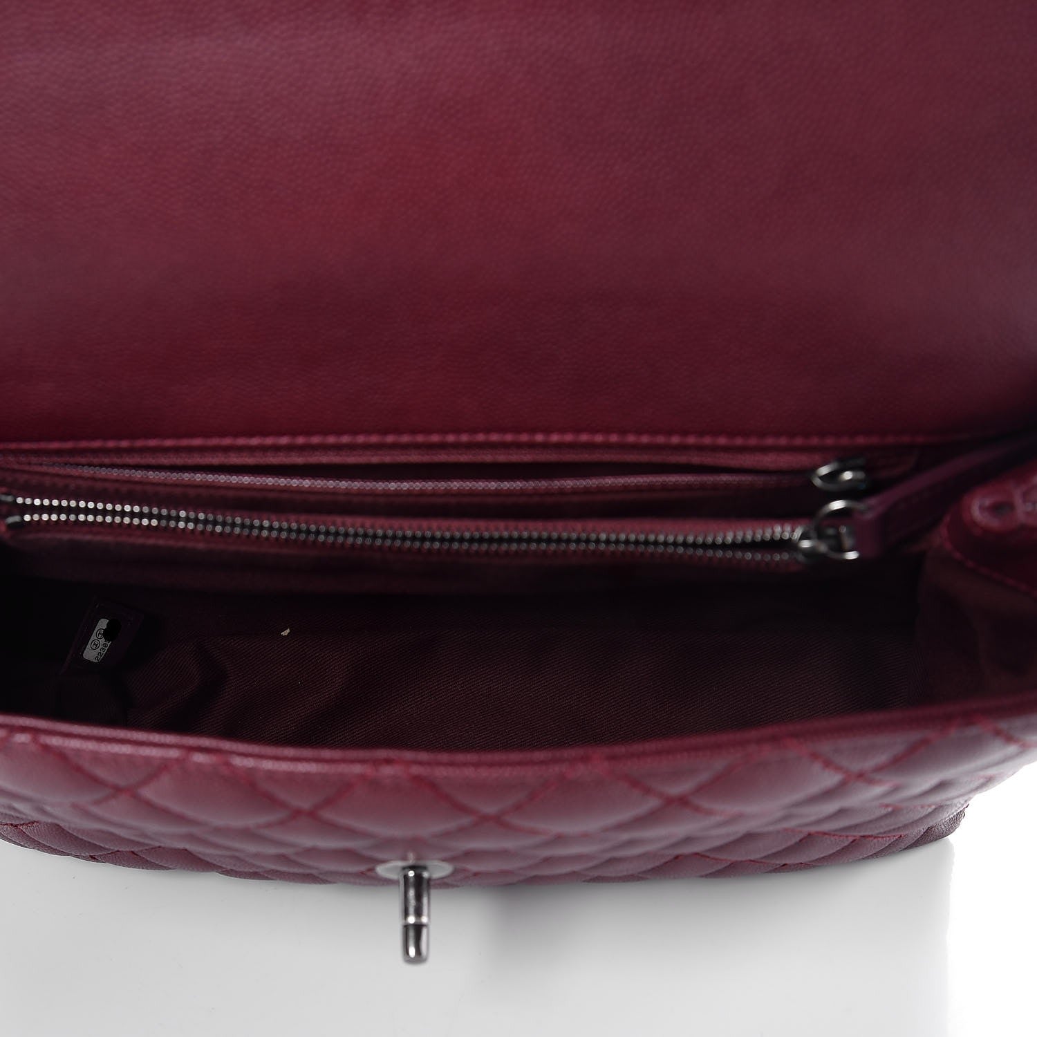 Chanel Caviar Quilted Medium Coco Handle Flap Burgundy 7 of 8