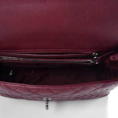 Chanel Caviar Quilted Medium Coco Handle Flap Burgundy 7 of 8