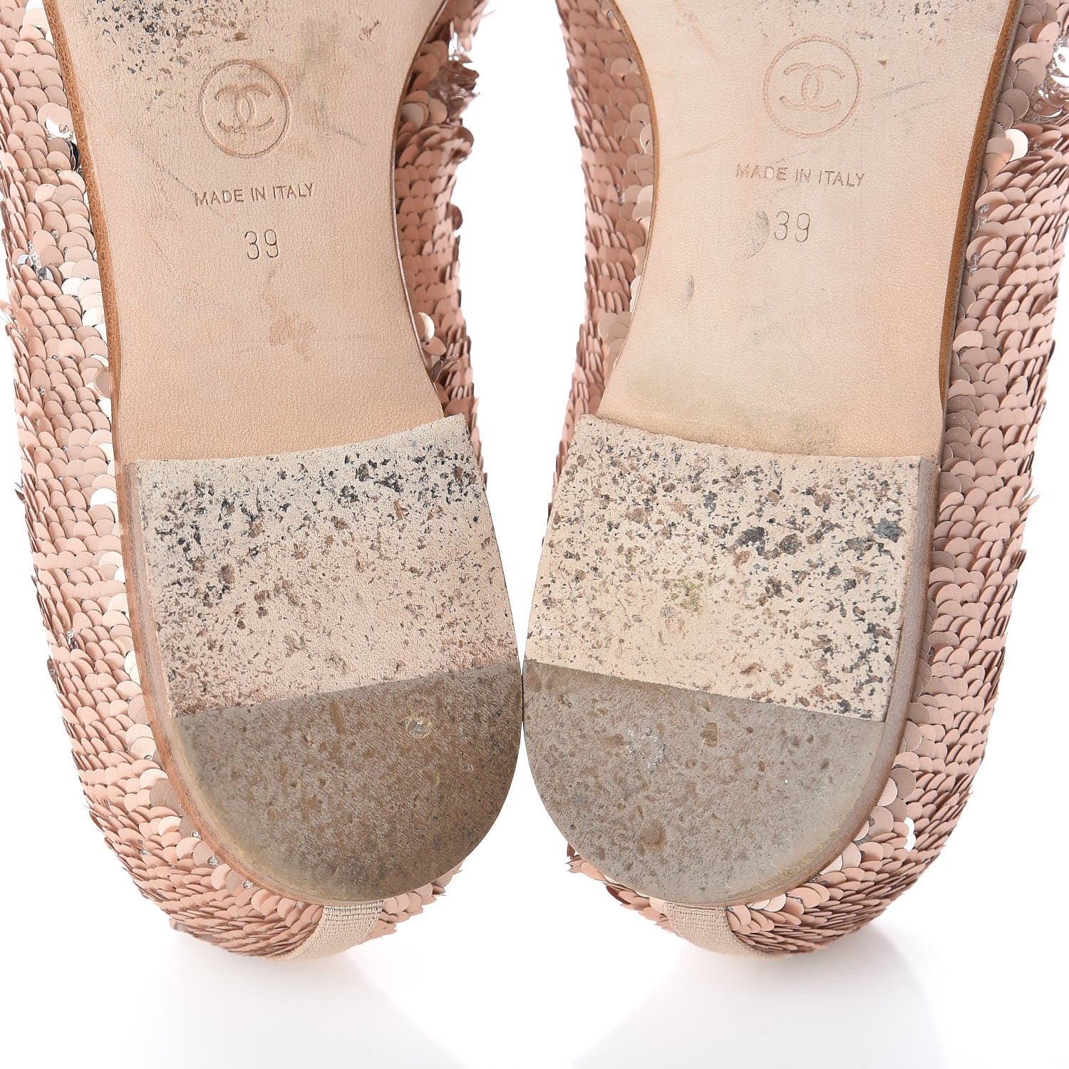 Chanel Sequin CC Moccasin Loafers 39 Pink 14 of 16