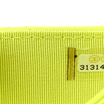 Chanel Lambskin Quilted Flap Card Holder Wallet Yellow 7 of 8