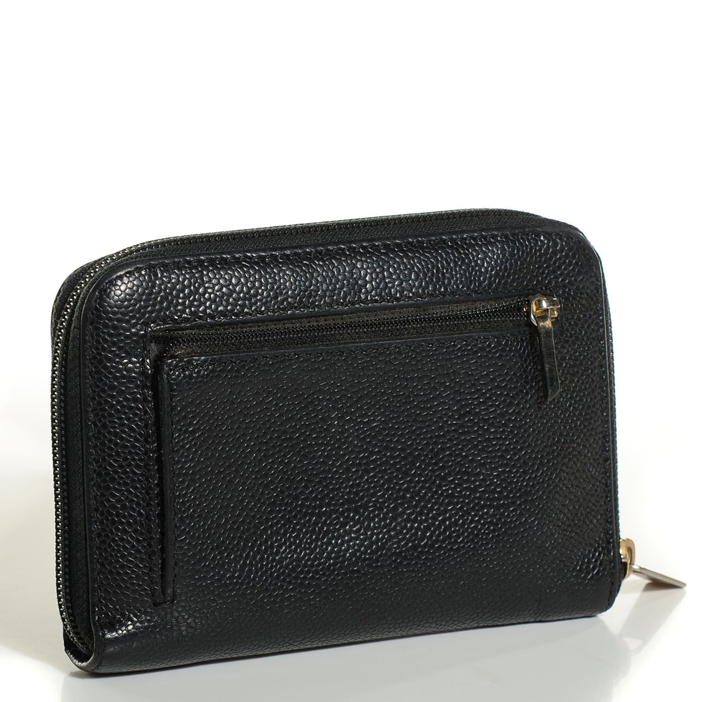 Caviar Timeless Zip Around Wallet Black