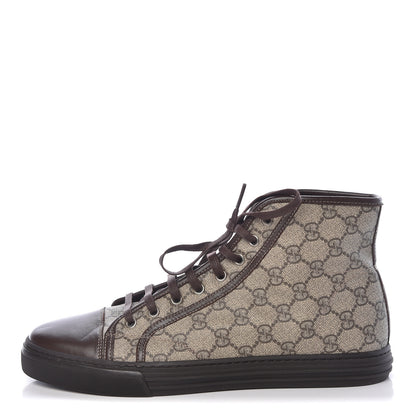 Gucci Monogram Mens High Top Sneaker 8.5 Dark Brown 1 of 10