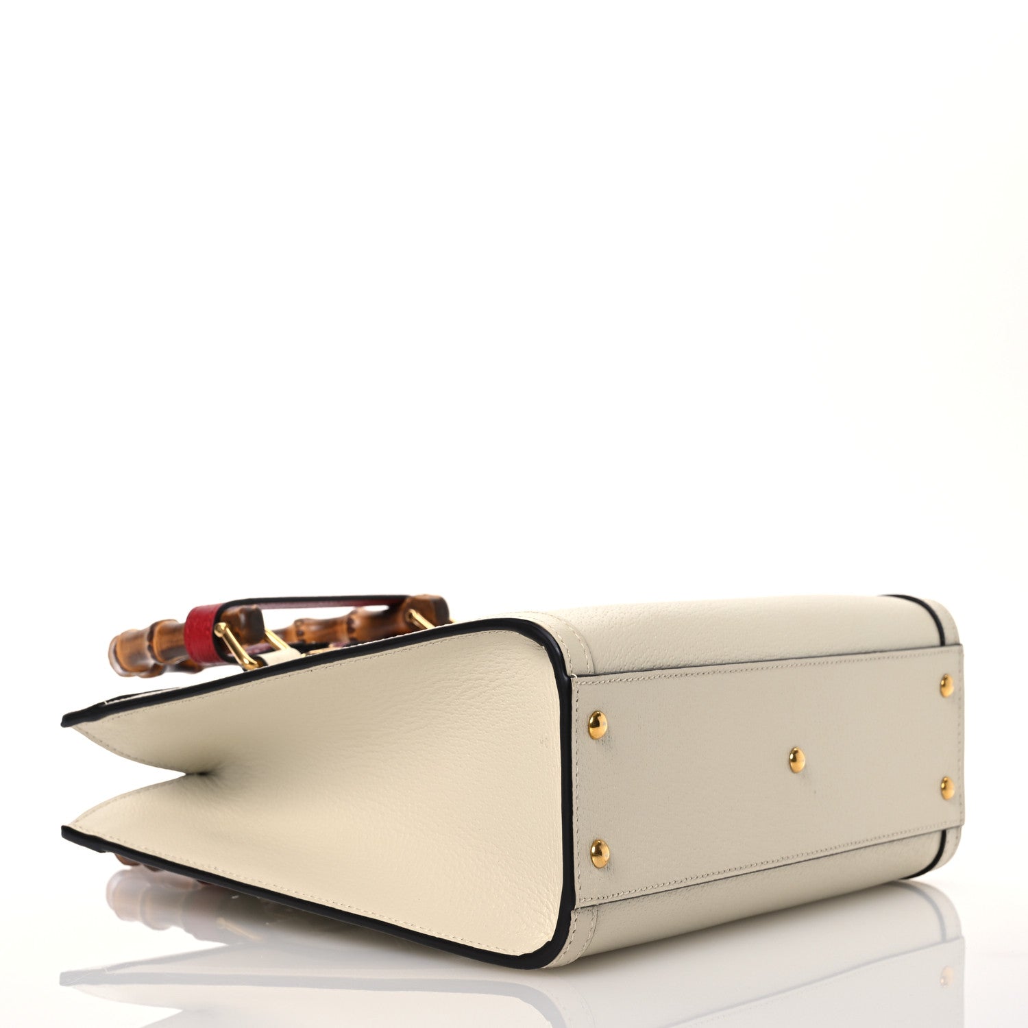 Gucci Textured Dollar Calfskin Web Small Diana Tote Bag Mystic White 4 of 15