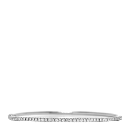 Tiffany 18K White Gold Diamond Metro Bangle Bracelet 1 of 5