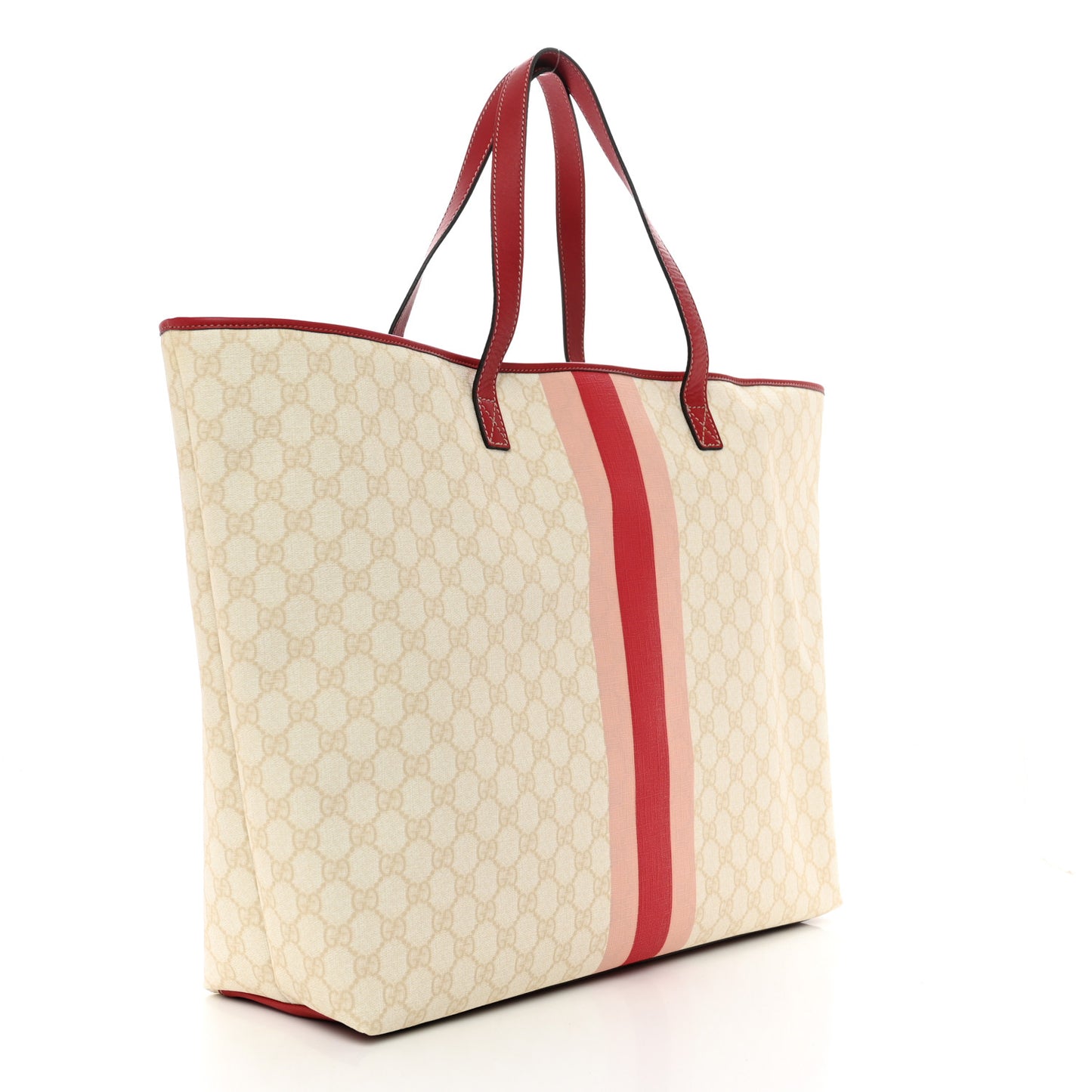 GG Plus Monogram Web Stripe Large Joy Tote Red