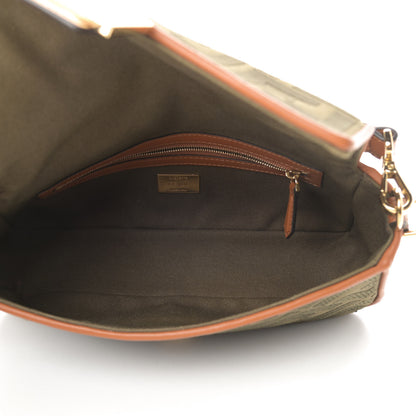 Fendi Canvas Vitello King FF Embroidered Baguette Amazzonia Cuoio 5 of 10