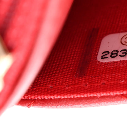 Chanel Lambskin Quilted Chain Around Wallet On Chain WOC Red 8 of 13