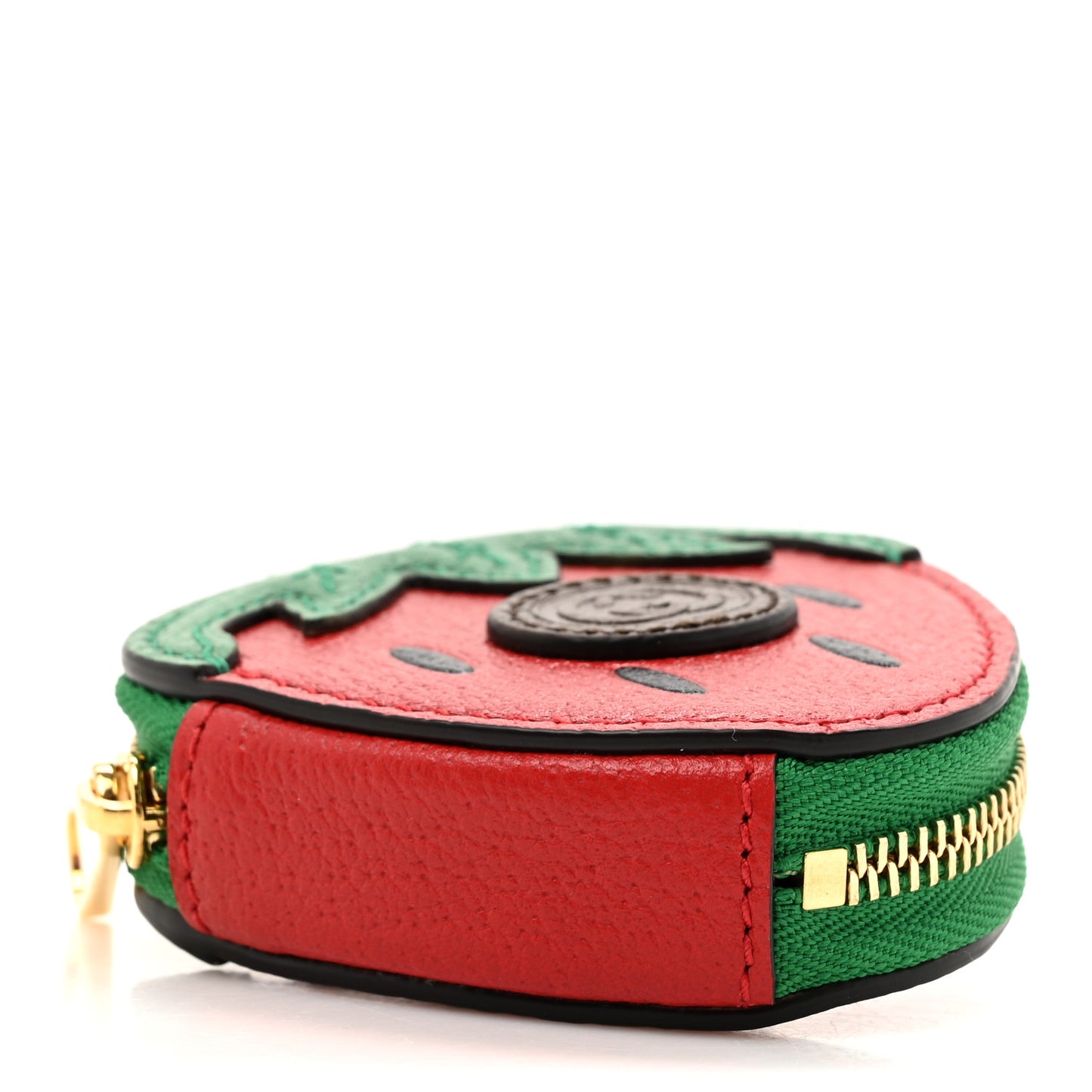 Textured Dollar Calfskin Retro Interlocking G Fruttini Strawberry Coin Case Bag Charm Key Holder