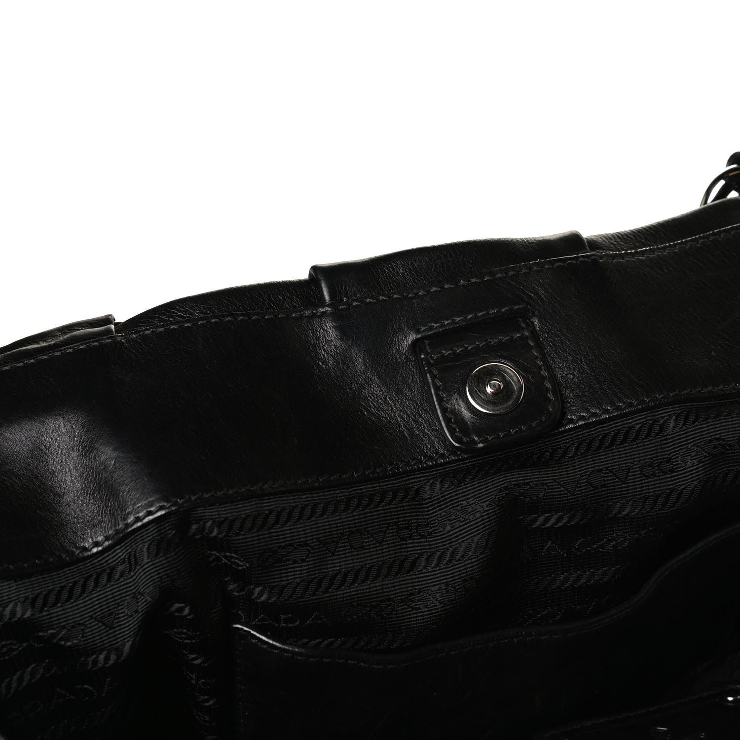 Prada Soft Calf Pleated Shoulder Bag Black 11 of 16