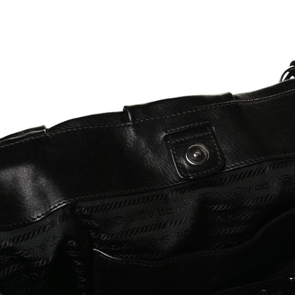 Prada Soft Calf Pleated Shoulder Bag Black 11 of 16