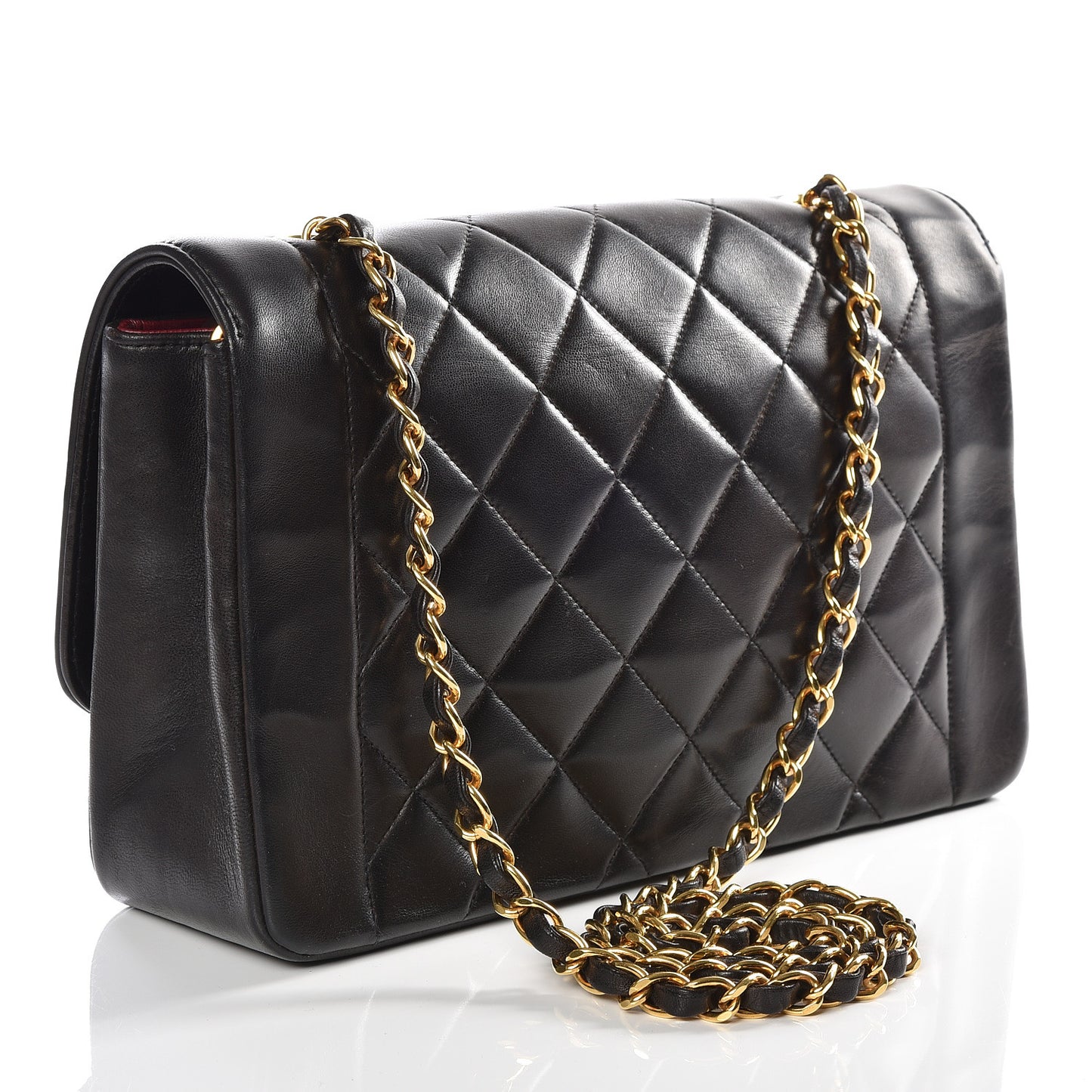 Lambskin Quilted Medium Single Flap Black