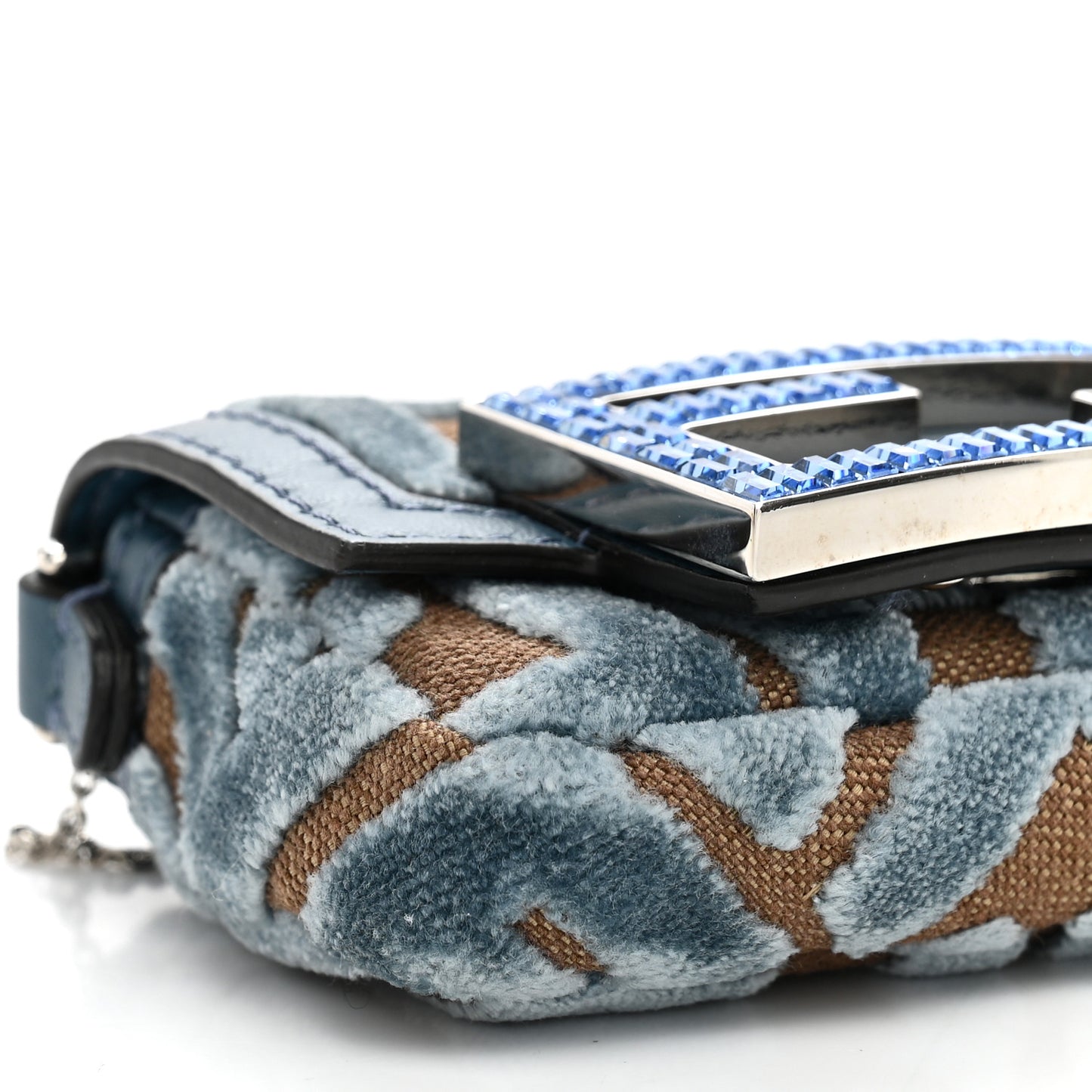 Velvet Jacquard FF Crystal Nano Baguette Charm Anice