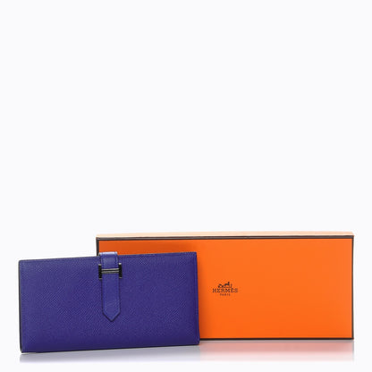 Hermes Epsom Bearn Gusset Wallet Bleu Electrique 9 of 9