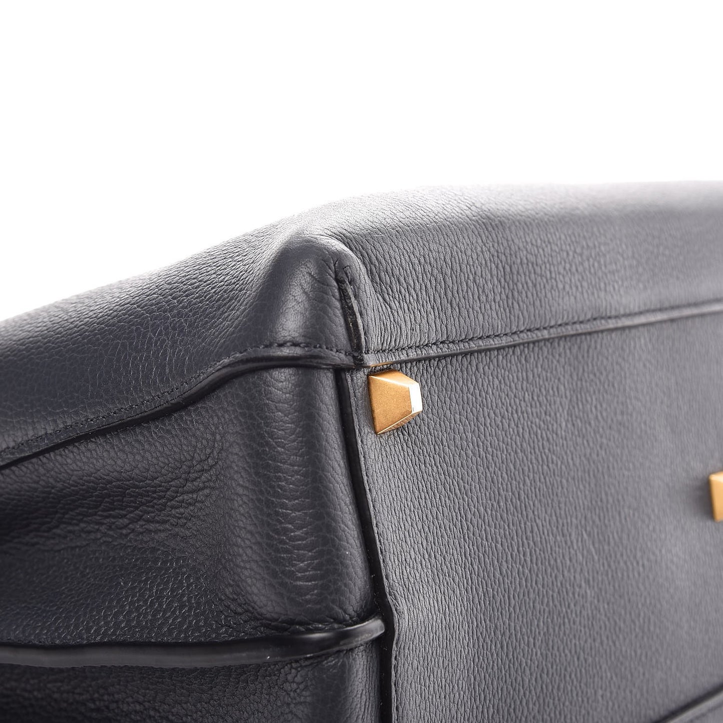 Grained Calfskin Medium Milla Tote Phantom Grey