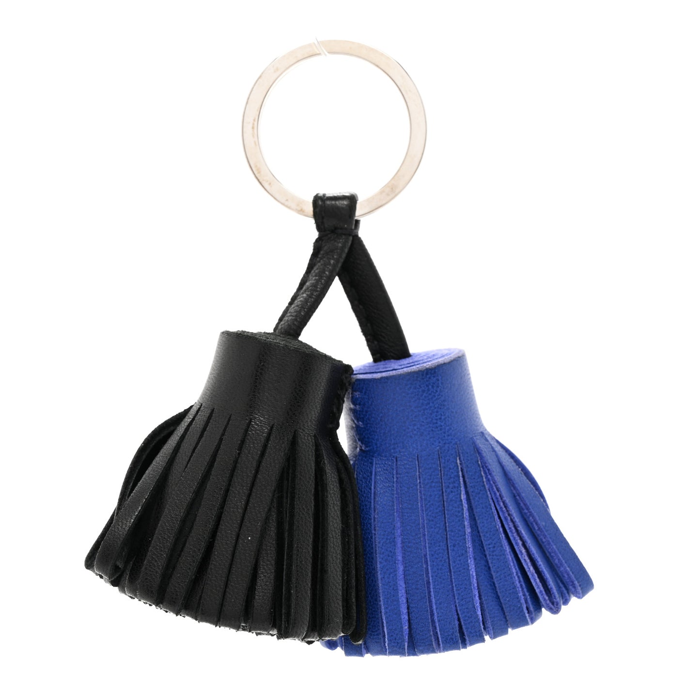 Lambskin Carmen Uno-Dos Key Holder Black Bleu Electrique