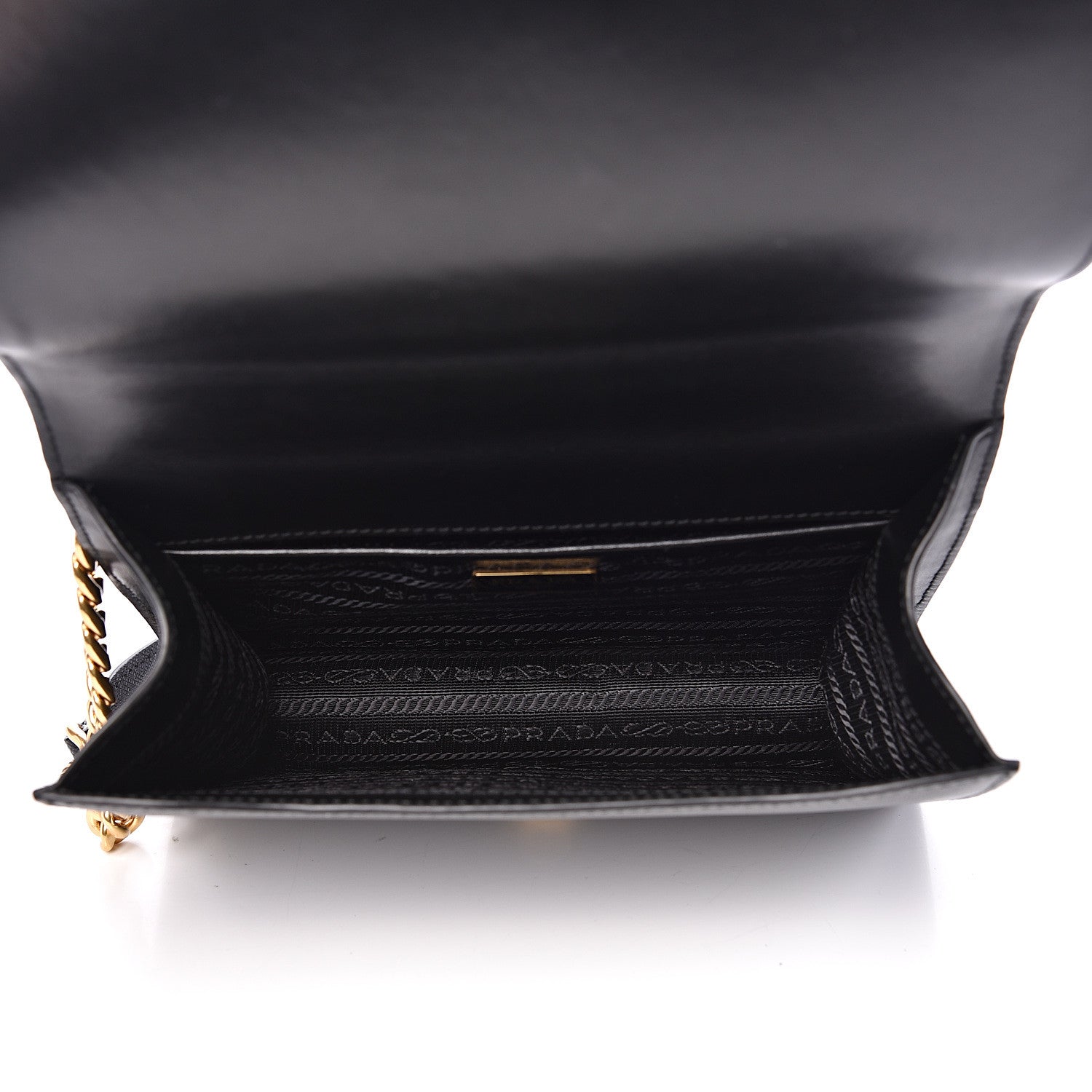 Prada Saffiano Soft Calfskin Chain Crossbody Bag Black 4 of 9