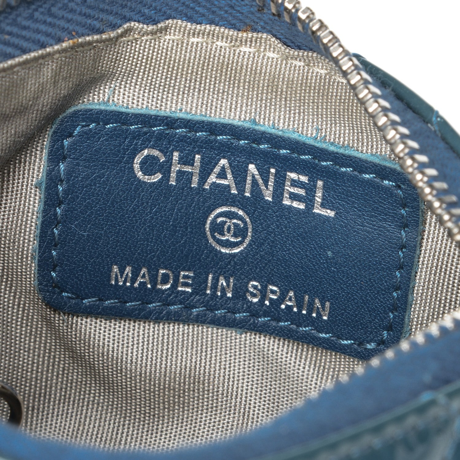 Chanel Patent Quilted Key Holder Case Blue 6 of 7