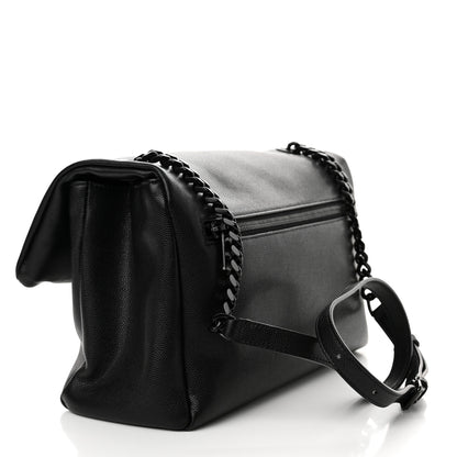 Saint Laurent Grain De Poudre Medium West Hollywood Monogram Fold-Over Black 3 of 13