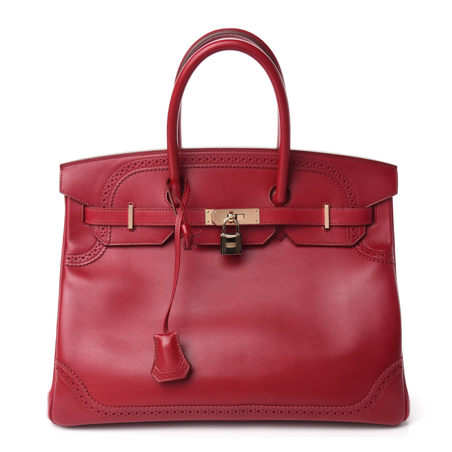 Hermes Tadelakt Ghillies Birkin 35 Rubis 1 of 11