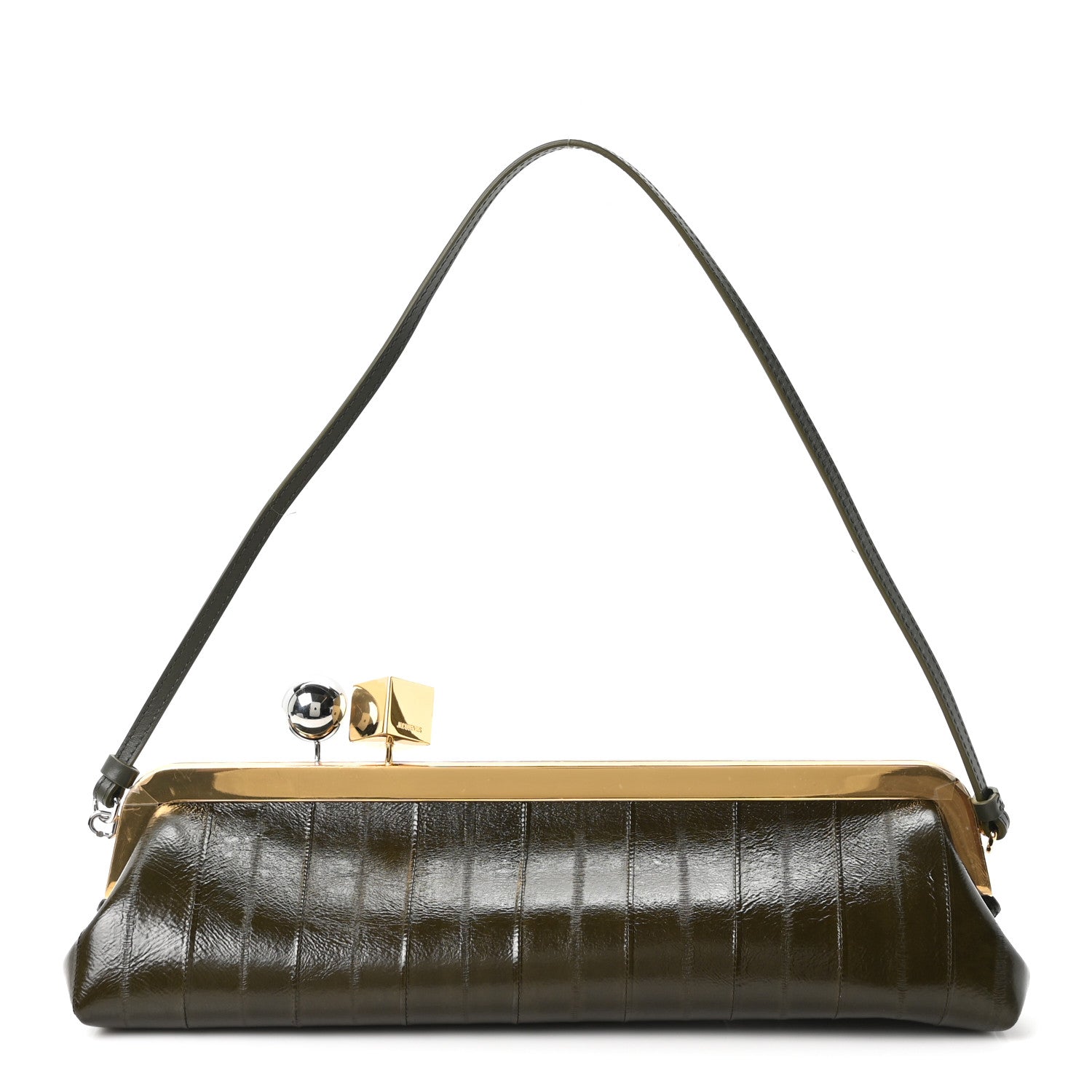Jacquemus Eelskin La Pochette Salon Clutch Dark Khaki 1 of 10