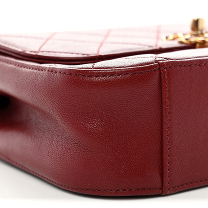 Chanel Lambskin Quilted Chain Infinity Top Handle Flap Burgundy 10 of 11