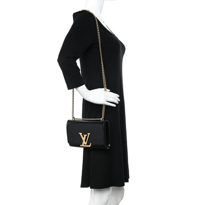 Louis Vuitton Patent Chain Louise MM Black 2 of 13