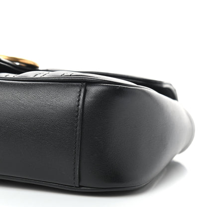 Gucci Calfskin Matelasse Mini GG Marmont Shoulder Bag Black 9 of 9