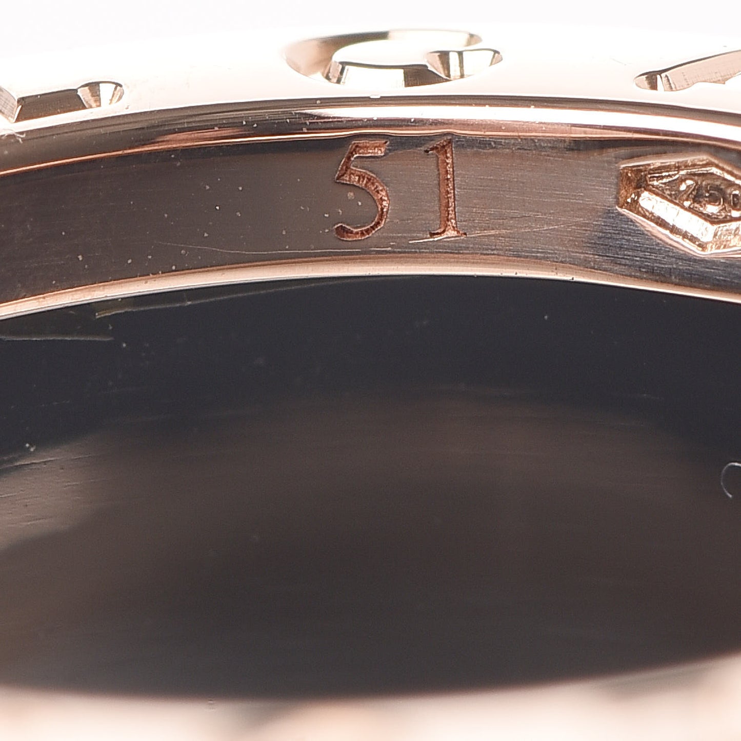 18K Rose Gold Black Ceramic B.Zero1 Four-Band Ring 51 5.75