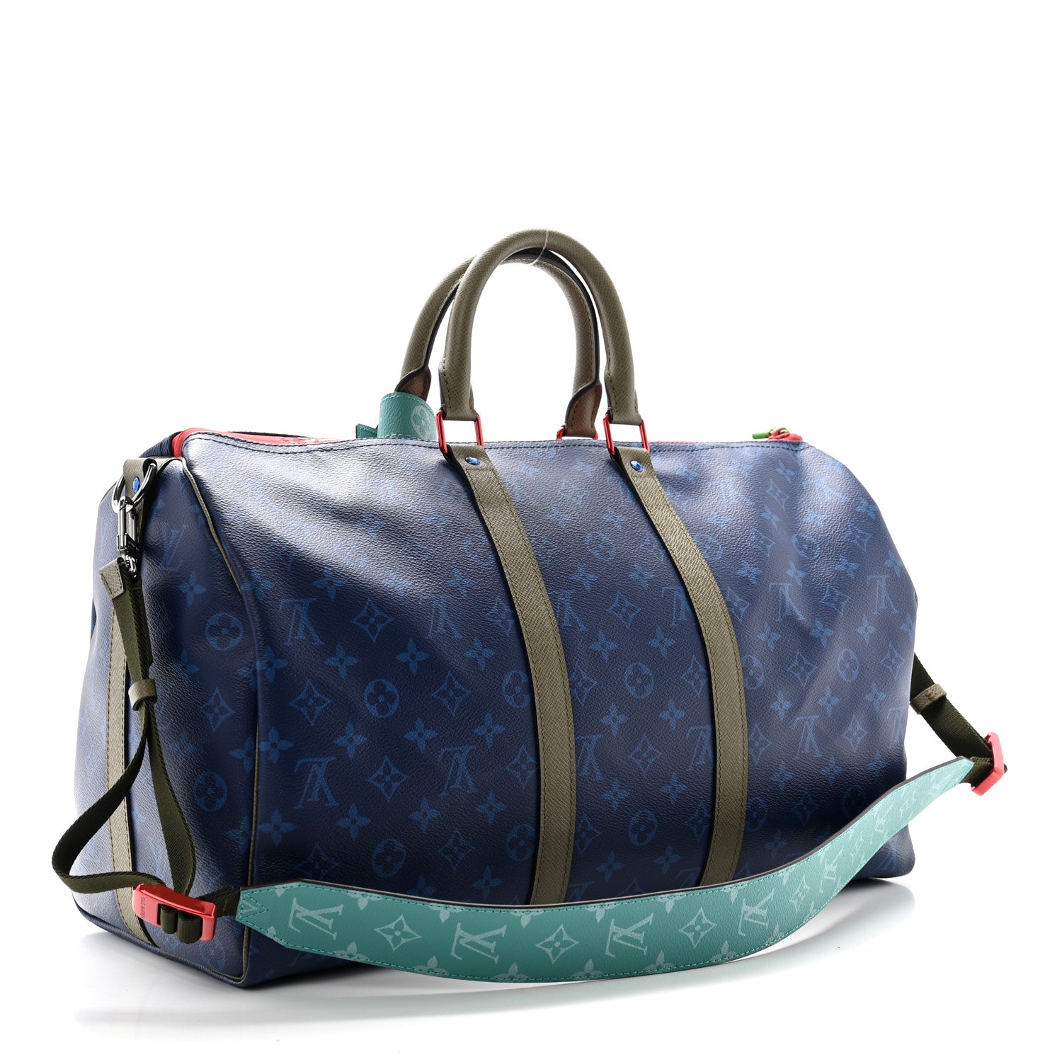 Louis Vuitton Monogram Outdoor Keepall Bandouliere 45 Pacific Blue 2 of 11