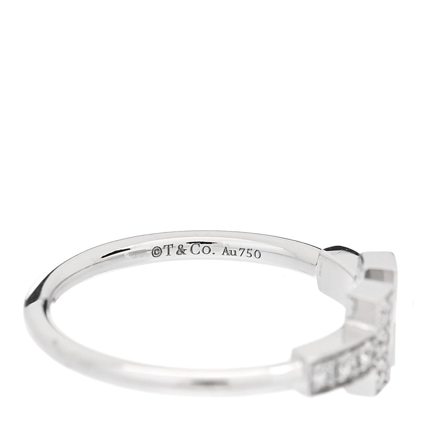 18K White Gold Diamond T Wire Ring 49 5