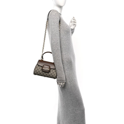 Gucci GG Supreme Monogram Azalea Calfskin Mini Horsebit 1955 Top Handle Flap Bag Beige Ebony Brown Sugar 2 of 10