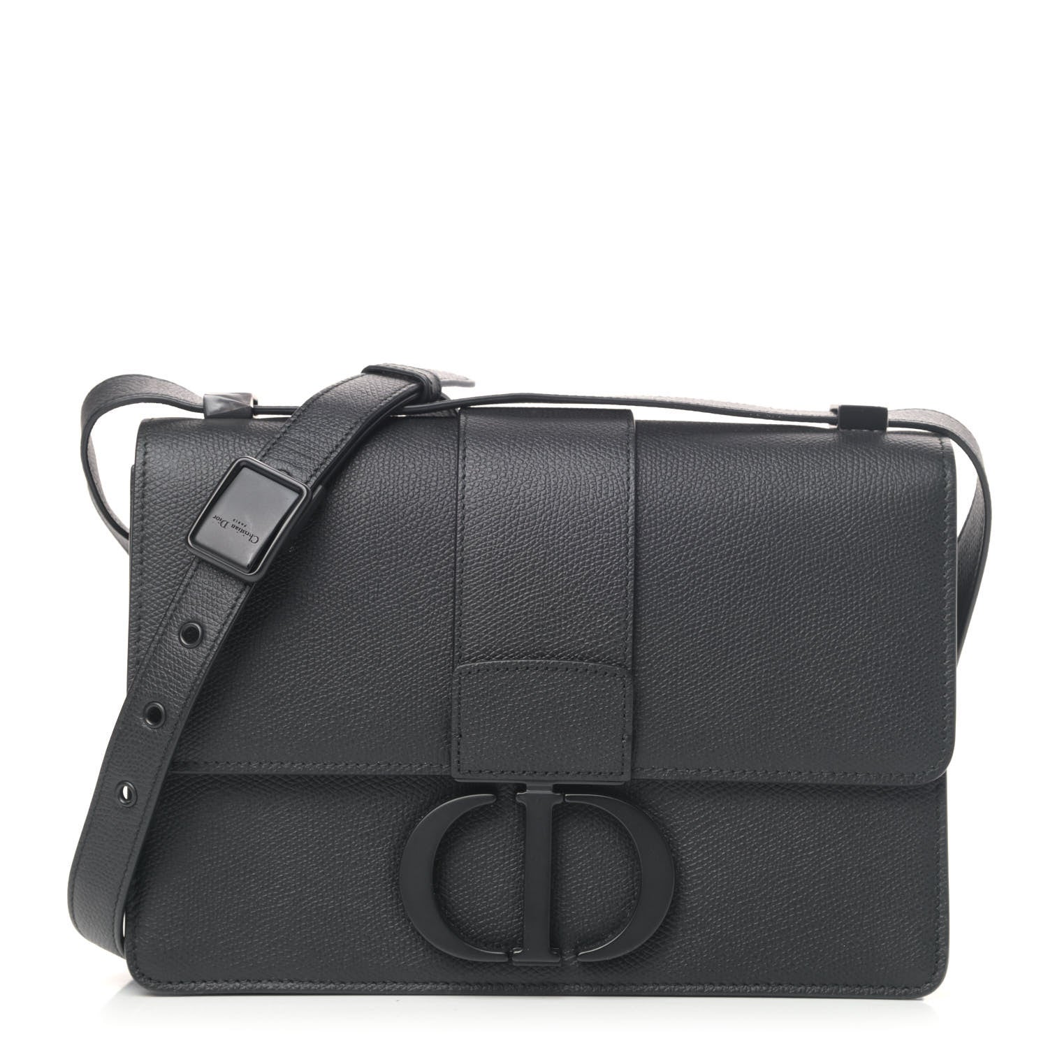 Christian Dior Ultra Matte Grained Calfskin 30 Montaigne Flap Bag Black 1 of 8