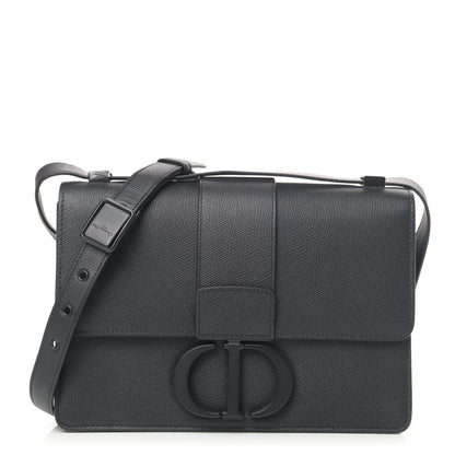 Christian Dior Ultra Matte Grained Calfskin 30 Montaigne Flap Bag Black 1 of 8