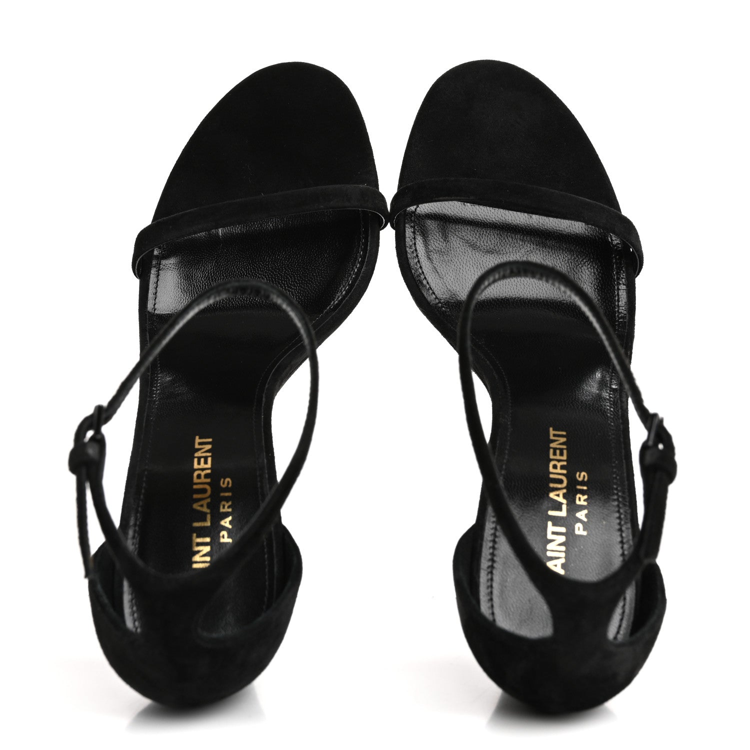 Saint Laurent Suede Lila Wedge Sandals 37 Black 2 of 10