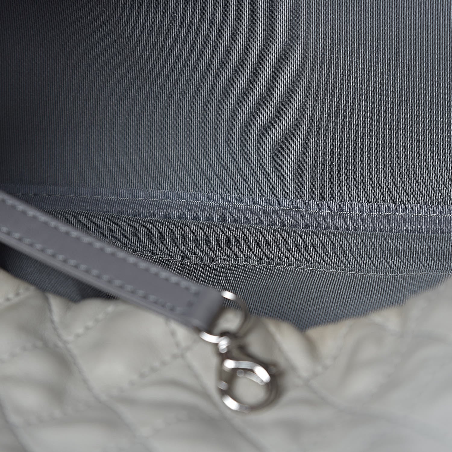 Chanel Glazed Calfskin Quilted Tote Grey 10 of 20