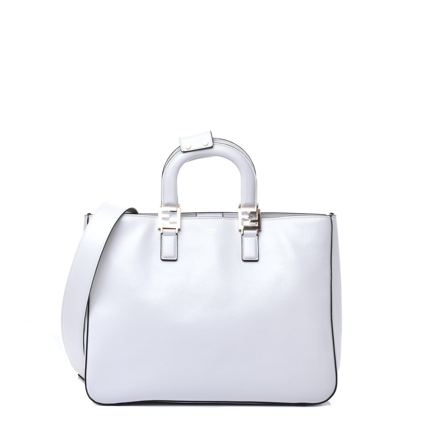 Fendi Vitello Glacier Medium FF Tote White 1 of 9