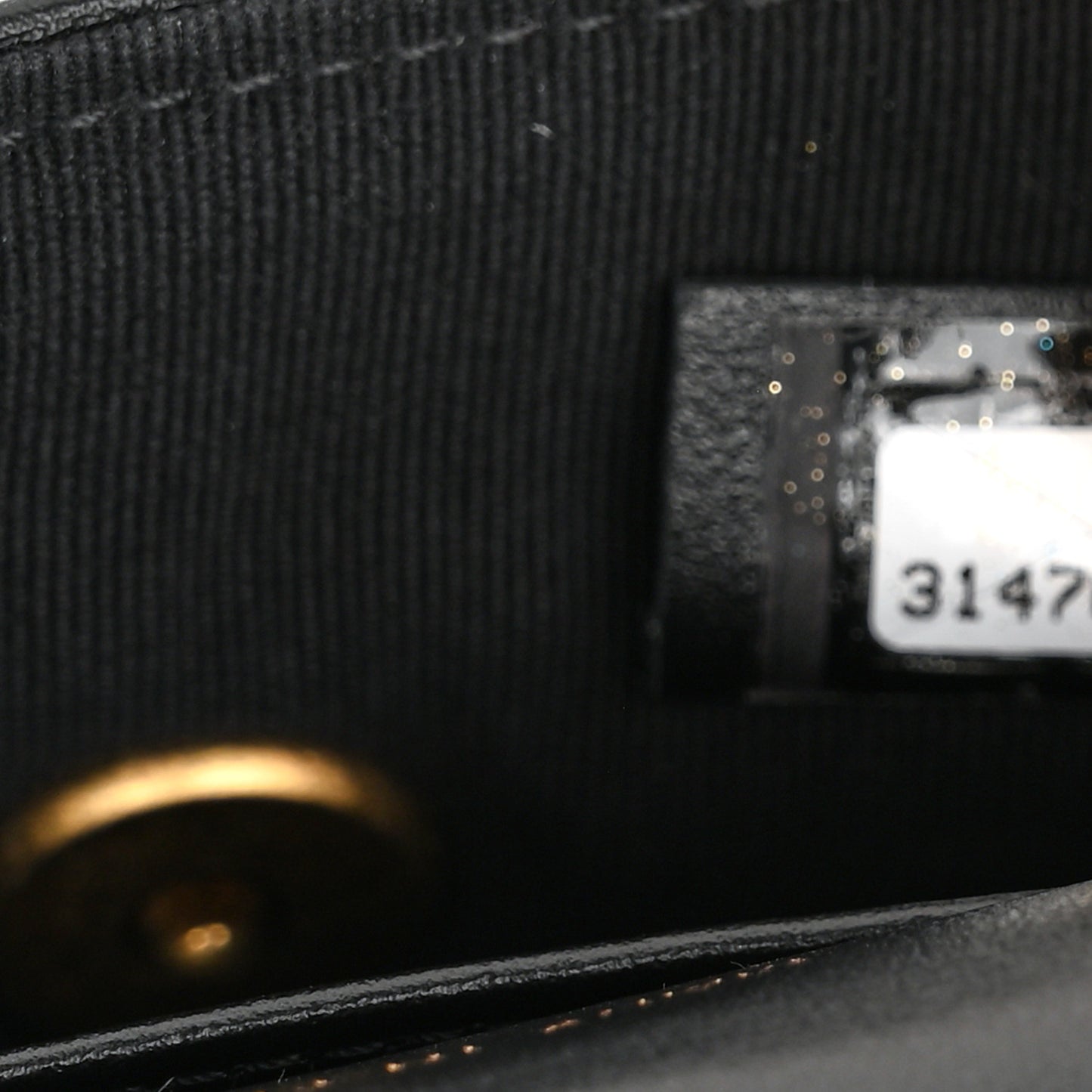 Calfskin Quilted Lady Handle Flap Card Holder With Chain Black