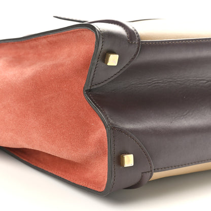 Celine Satin Calfskin Suede Mini Tri-Color Luggage Beige 8 of 9